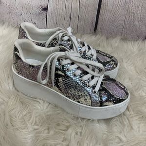 Aldo snake print platform sneakers